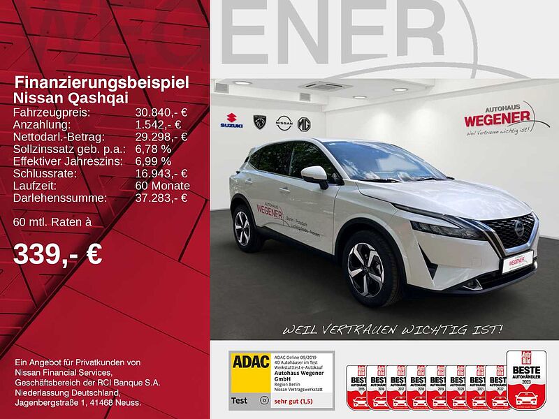 Nissan Qashqai N-CONNECTA 1.3 DIG-T MHEV  Heckklappe Beheizbare Sitze-Lenkrad-Frontscheibe