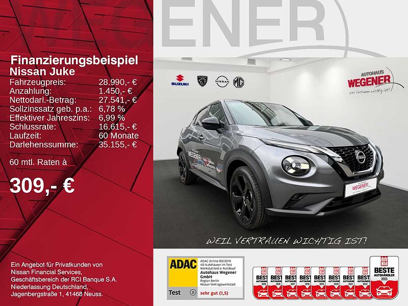 Nissan Juke 1.0 DIG-T 114PS 7DCT (AT) TEKNA 360° Rundumsicht  Sitzheizung-vorne 19'LM-Felgen