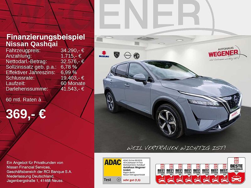 Nissan Qashqai N-CONNECTA 1.5 VC-T e-POWER Premium-Lackierung Beheizbare Frontscheibe 360° Kame