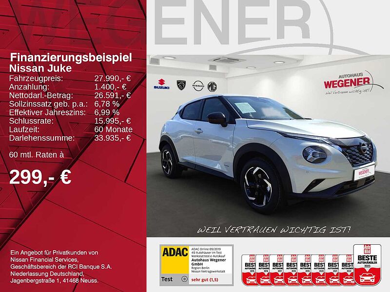 Nissan Juke N-CONNECTA 1.6 HYBRID 143 PS 4AMT Beheizbare Frontscheibe, Sitzung vorn