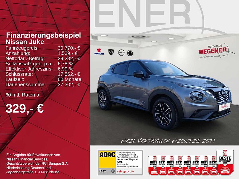 Nissan Juke N-CONNECTA 1.6 HYBRID 143 PS 4AMT 2-Farbenlackierung, Intelligente Fahrerassiste