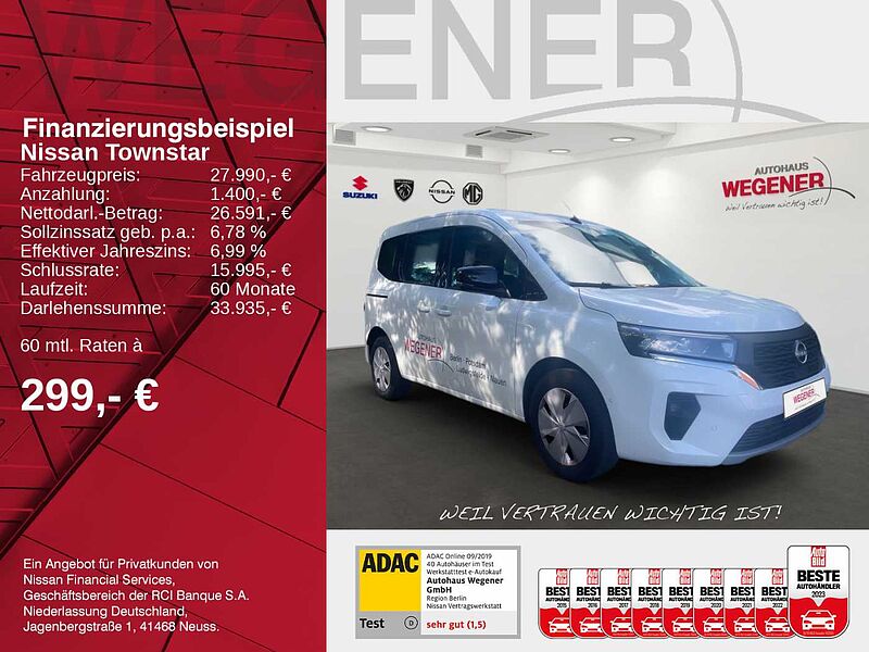 Nissan Townstar KOMBI  L1 DIG-T 130 6MT N-CONNECTA  Carplay Dachträger  USB in 2.Reihe Rückfahrk