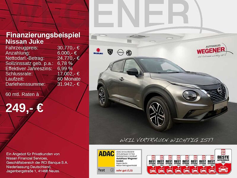 Nissan Juke 1.6 HYBRID 143 PS 4AMT*LED*CARPLAY*SHZ*360°